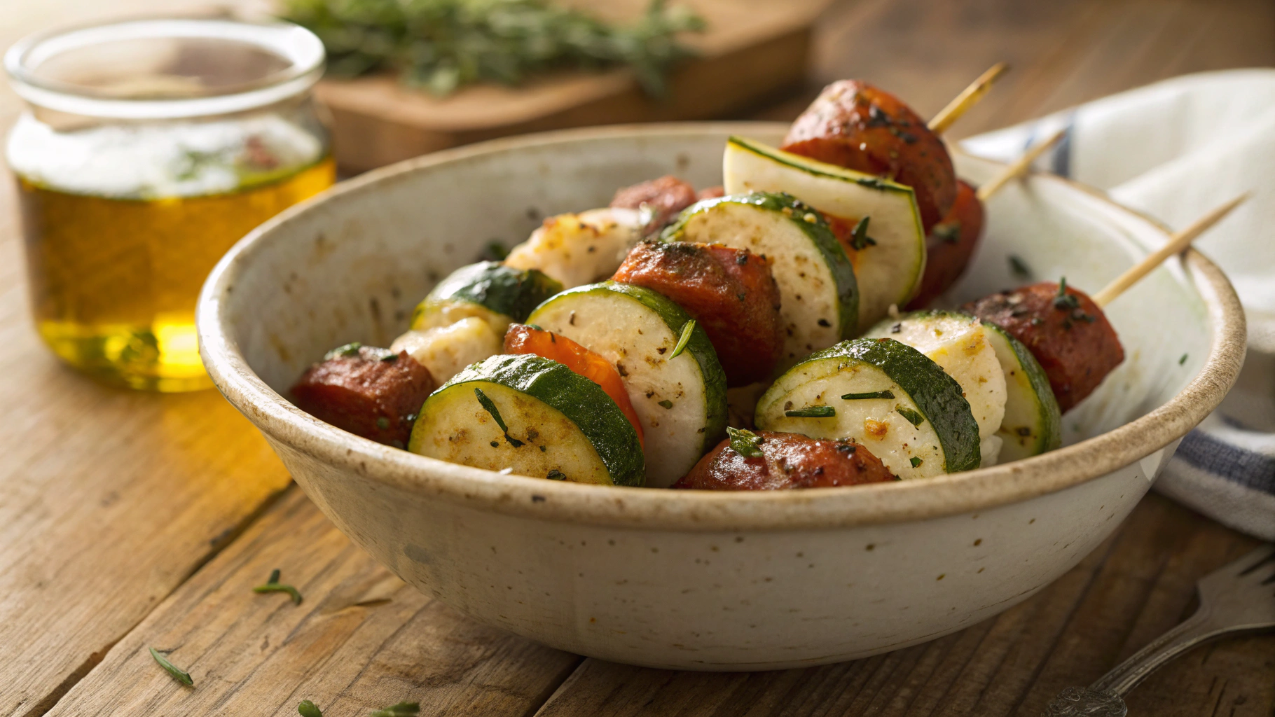 Keto Cod And Chorizo Kebabs