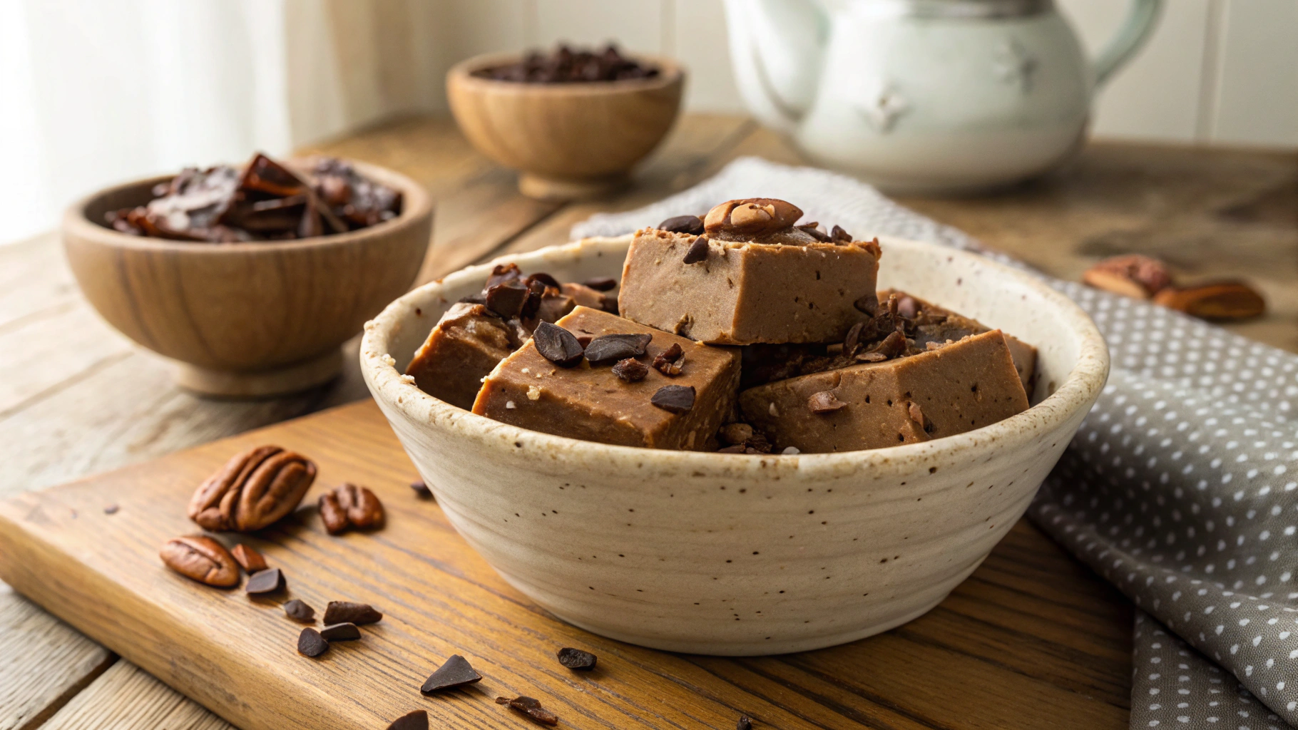 Keto Coffee and Pecan Fudge Squares