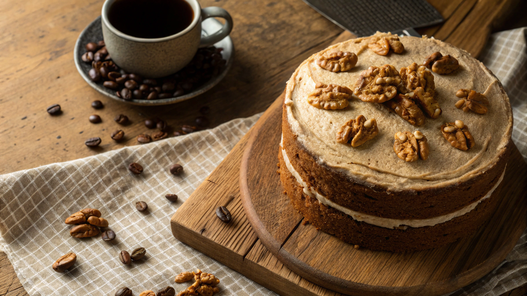 Keto Coffee and Walnut Cake
