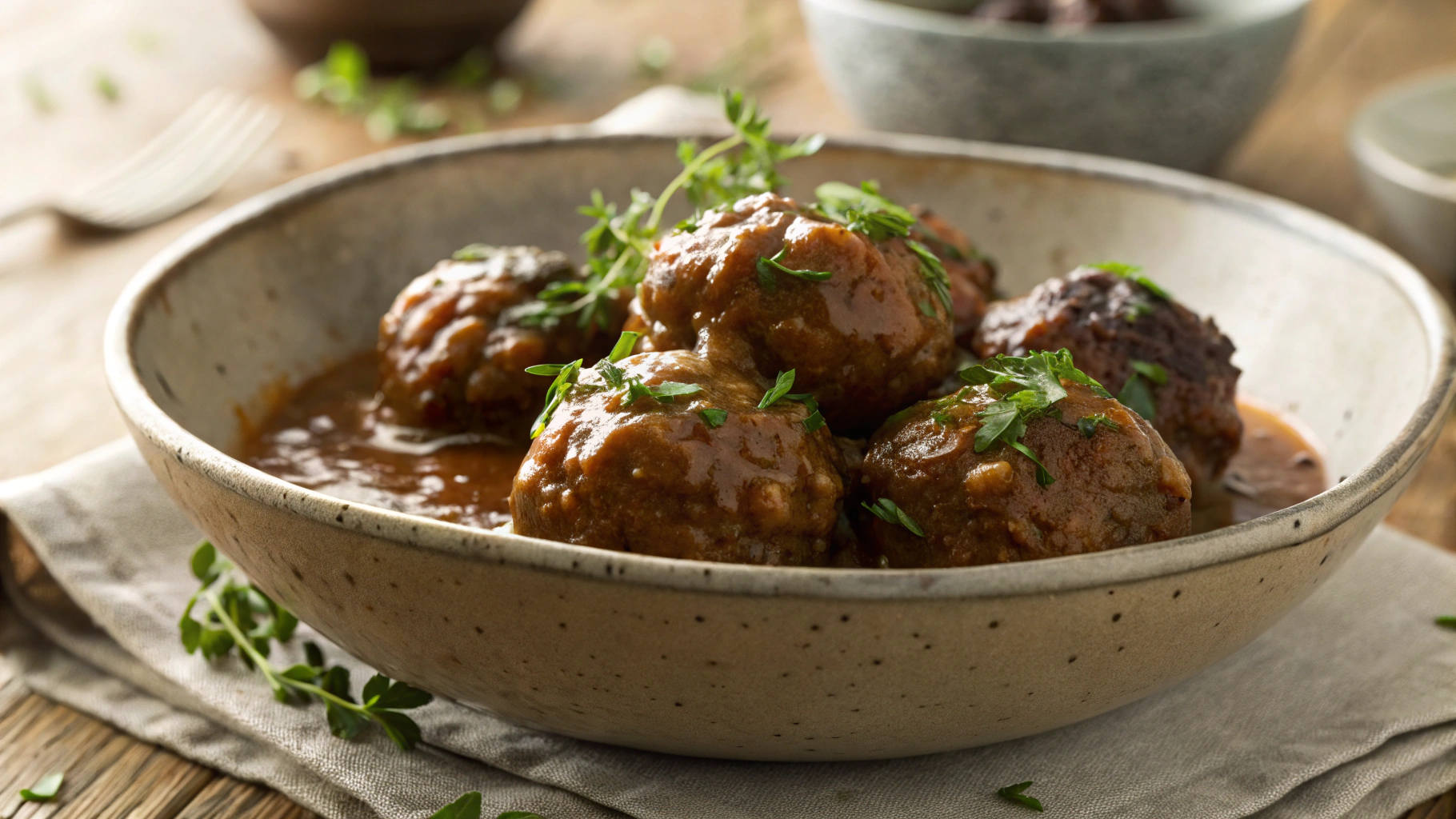 Keto Corned Beef Meatballs and Gravy