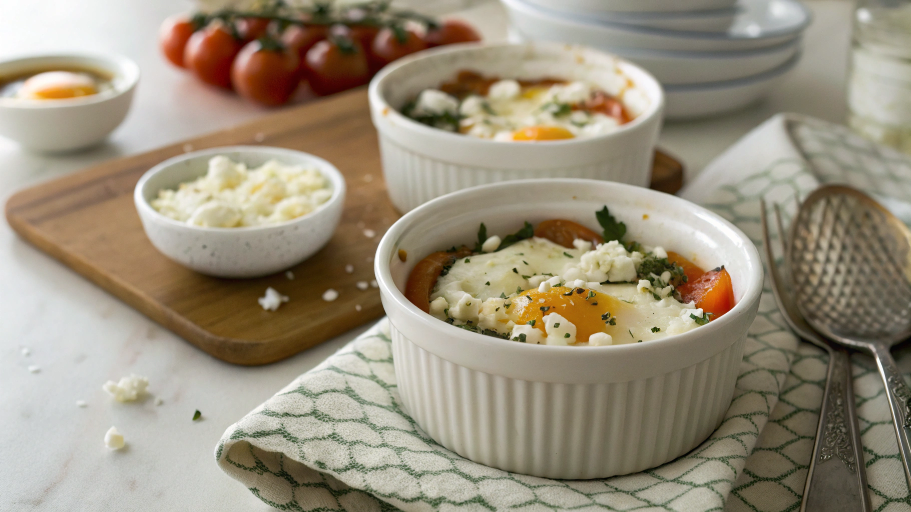 Keto Cotija Shirred Eggs