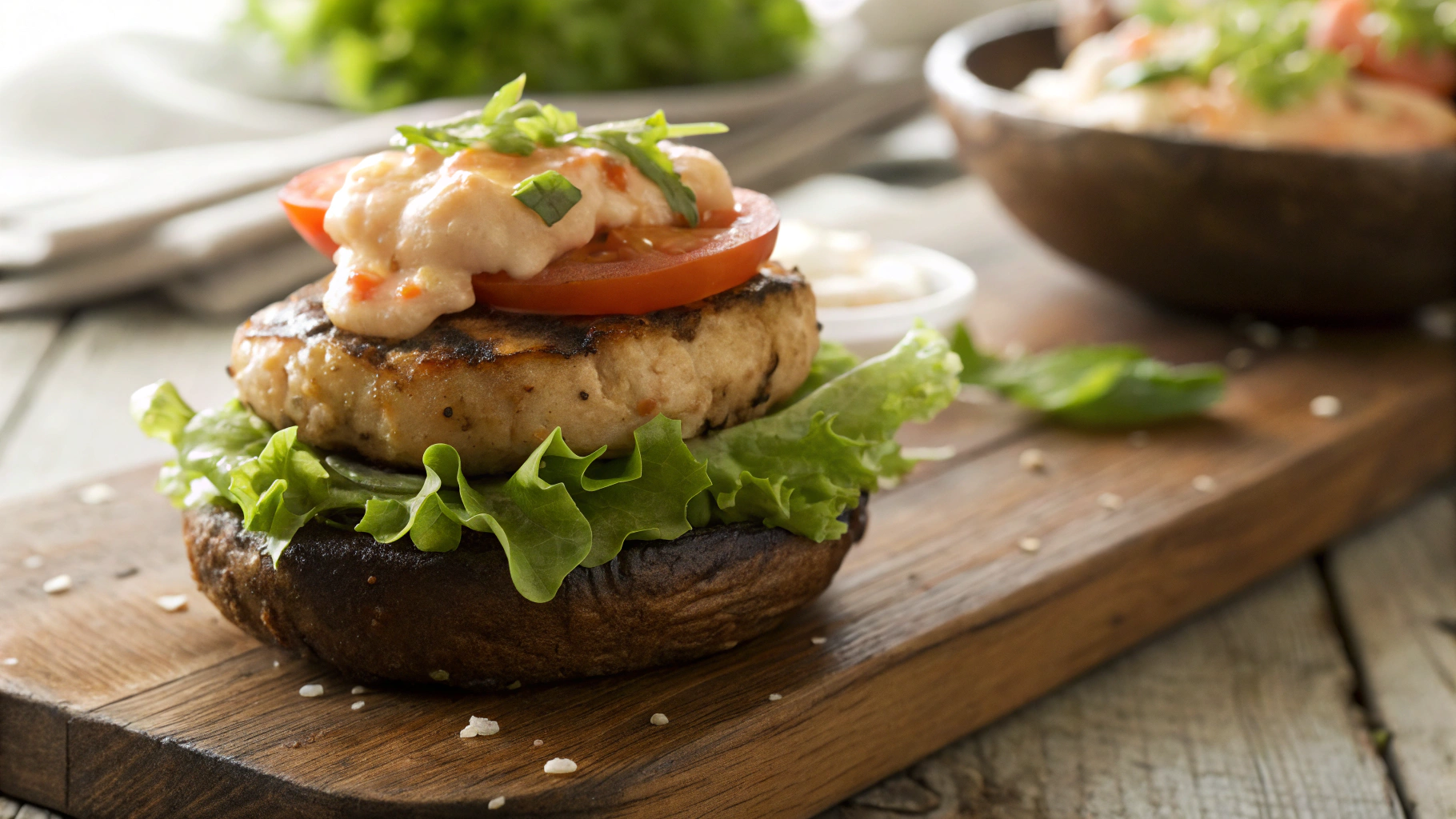 Keto Crab Patty Portabella Burgers