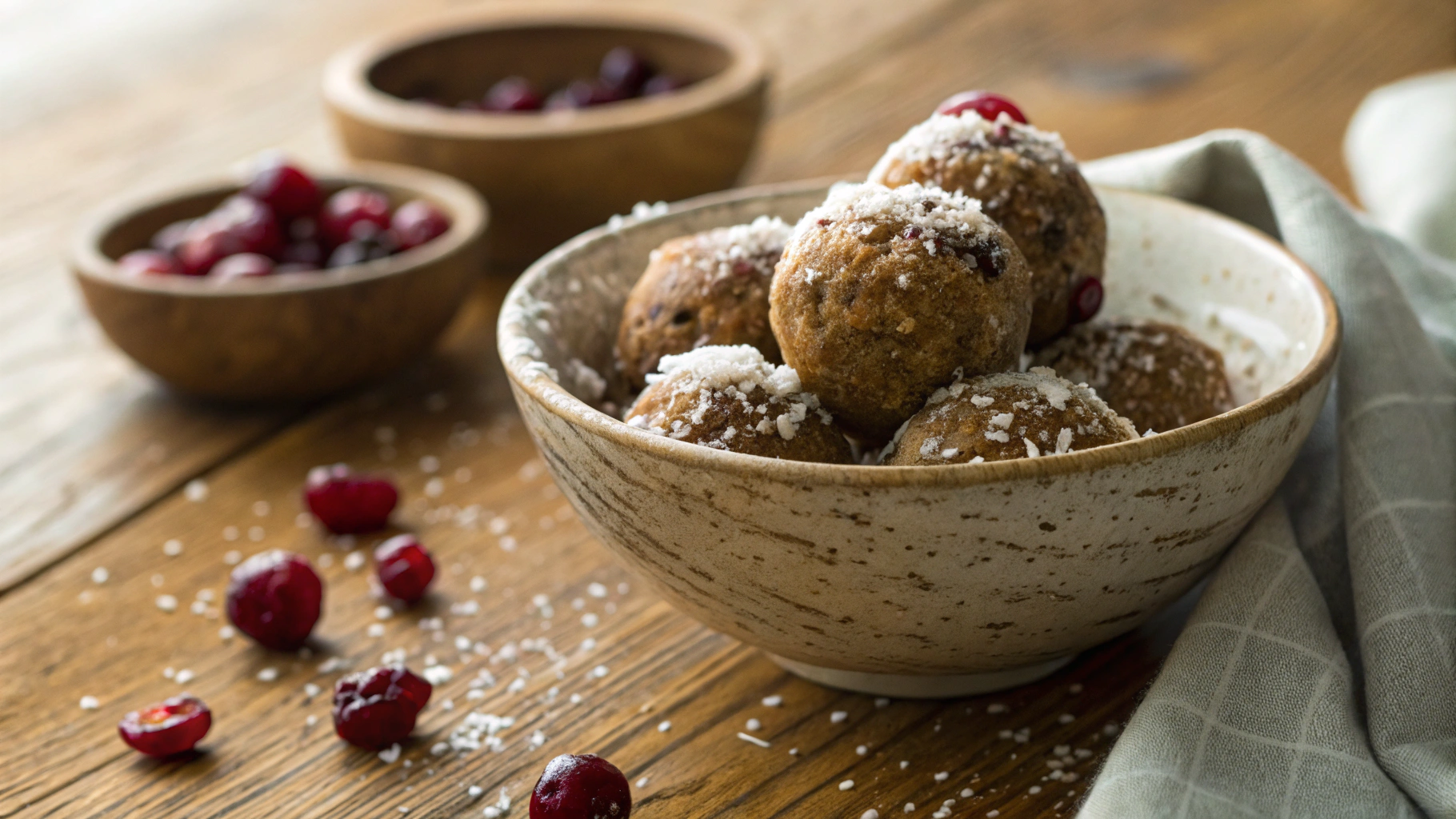 Keto Cranberry And Coconut Snow Balls