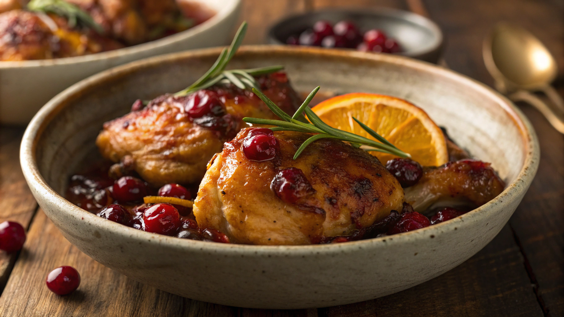 Keto Cranberry and Orange Baked Chicken Thighs