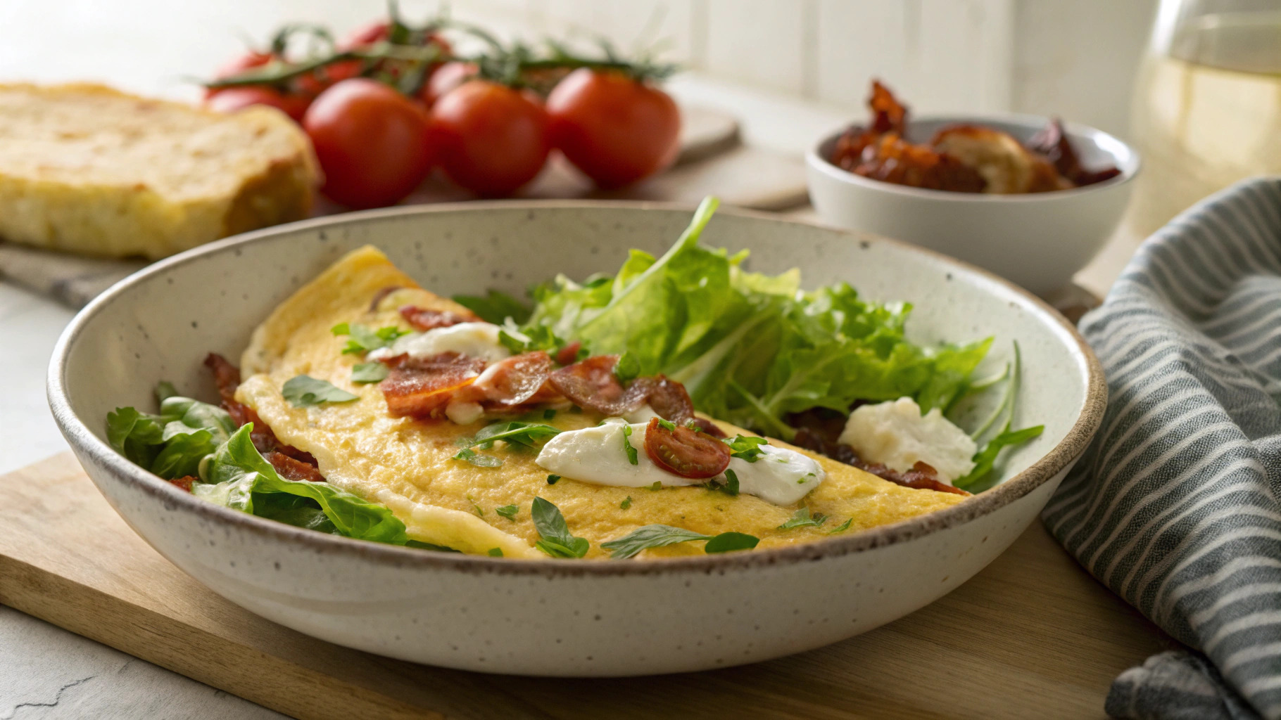 Keto Cream Cheese and Bacon Omelette