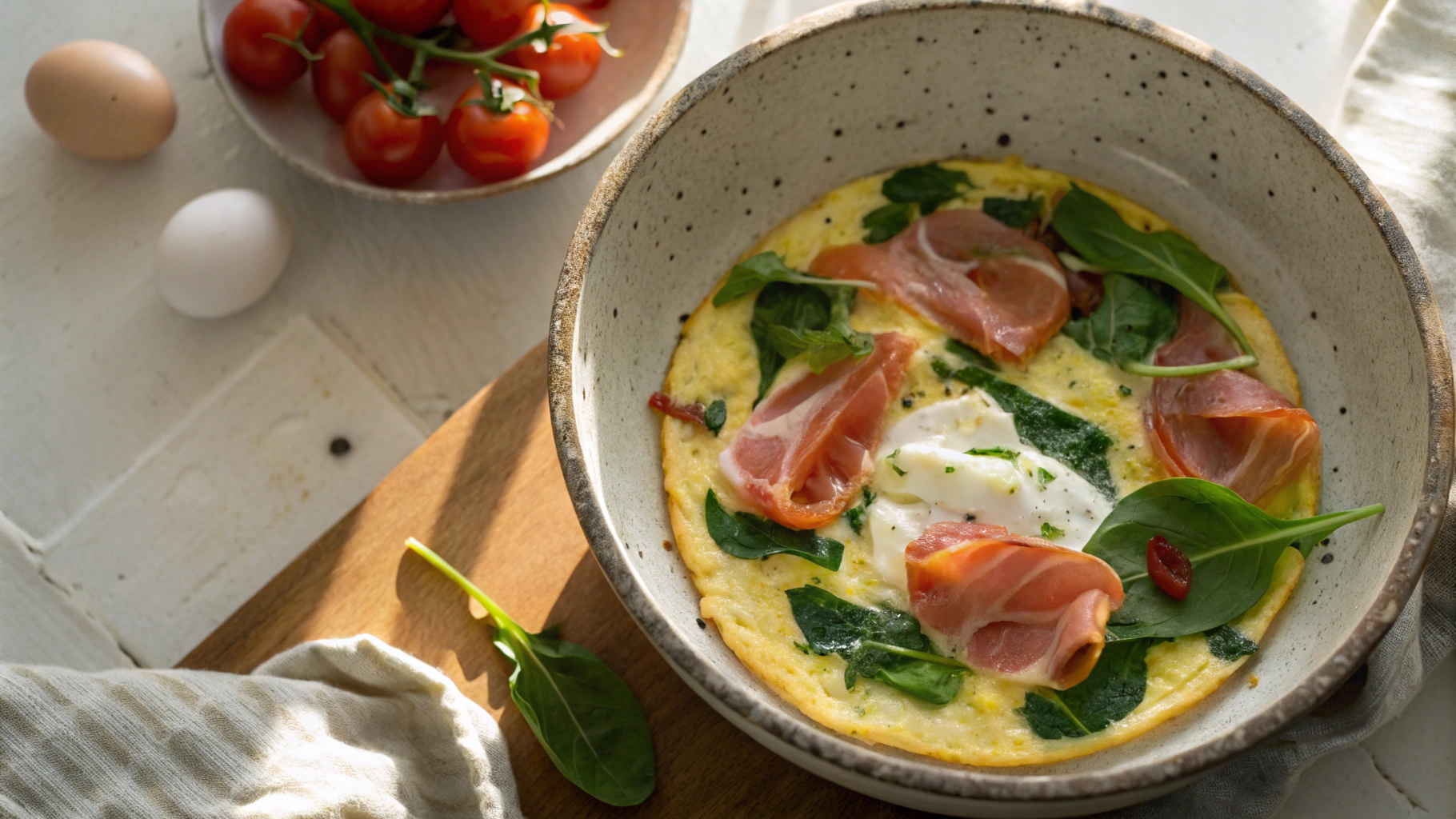Keto Cream Cheese and Prosciutto Omelette