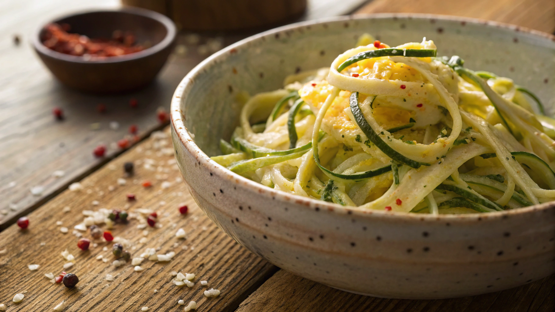 Low Carb Cream Cheese Cheddar Zoodles