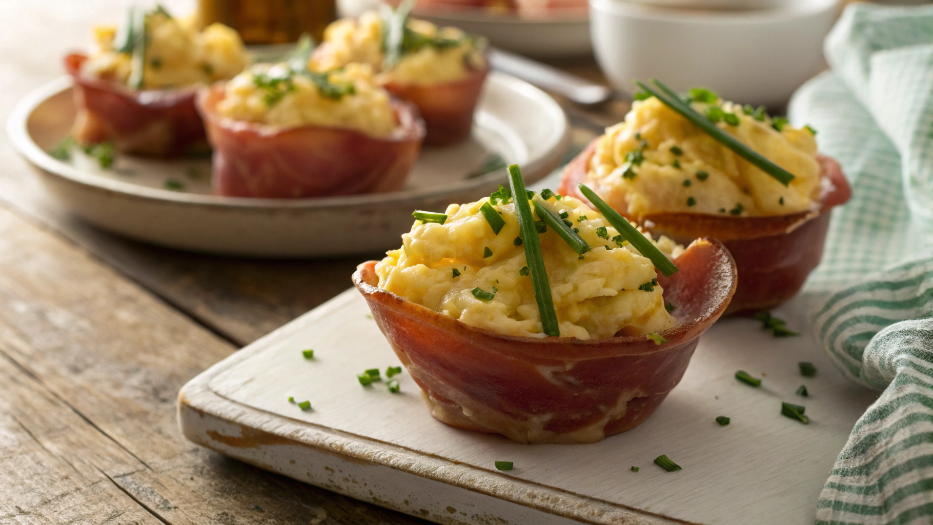 Keto Cream Cheese Scrambled Eggs with Prosciutto