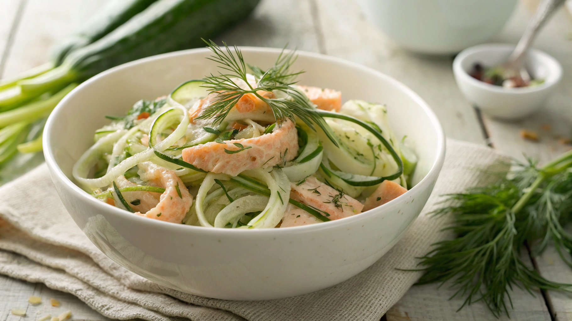 Keto Creamy Salmon Pasta Salad