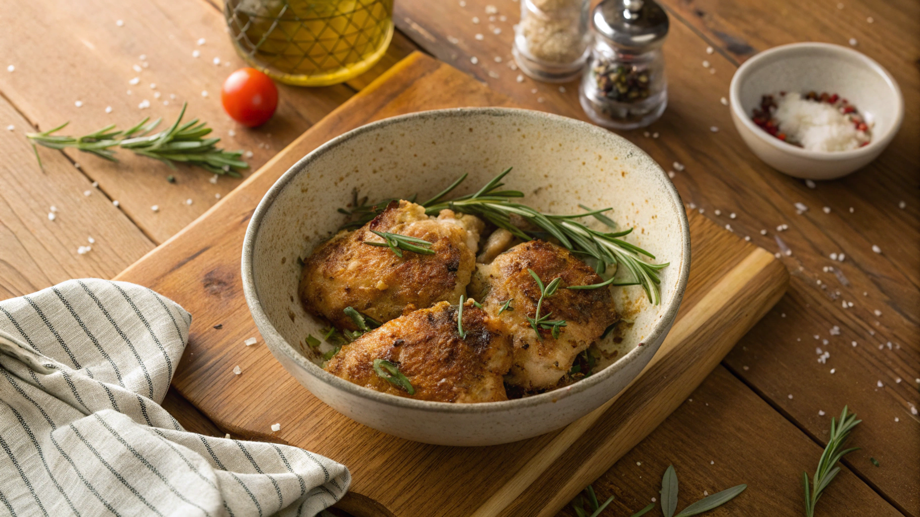 Keto Crispy Parmesan Chicken Thighs