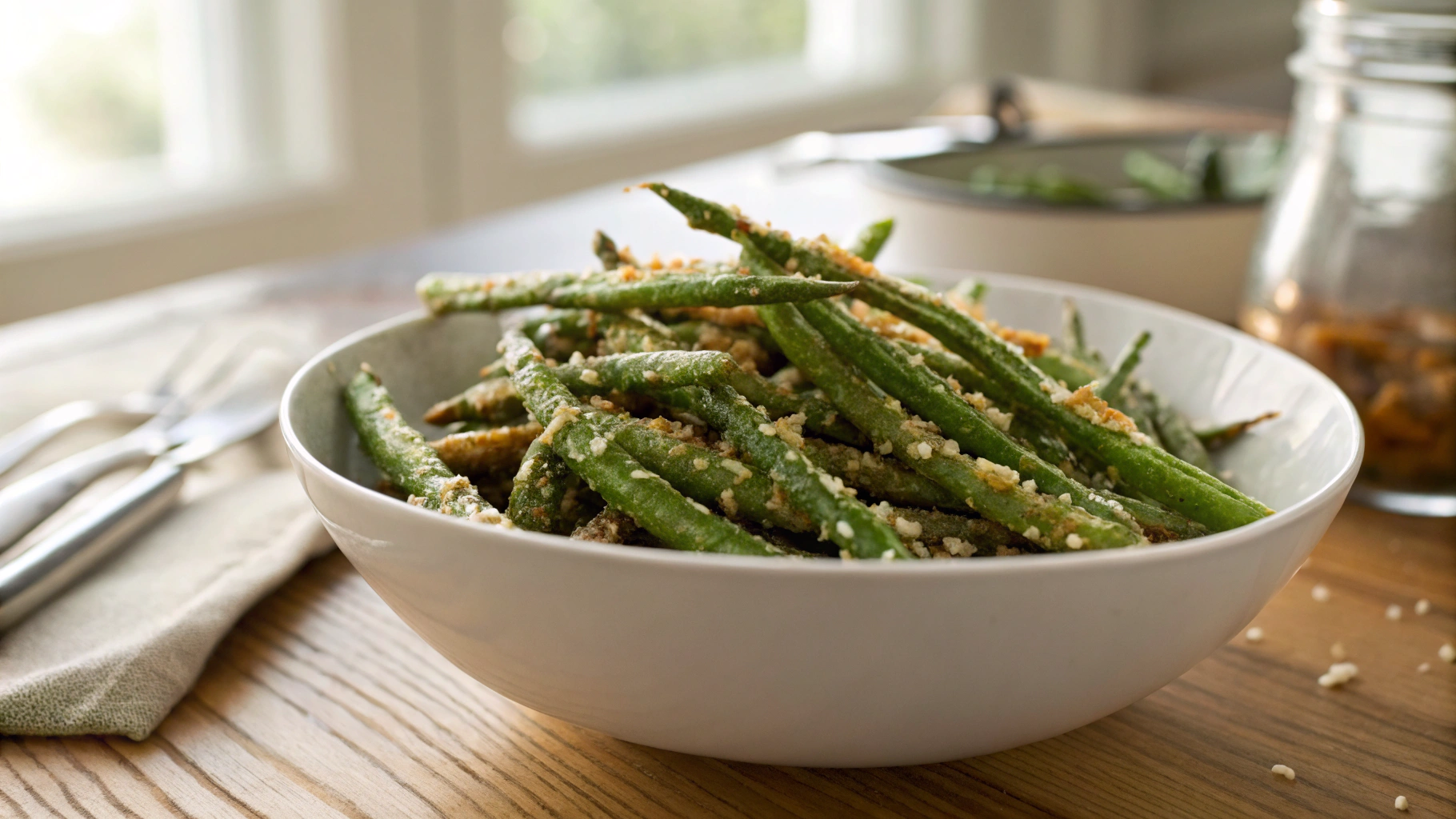 Keto Crispy Parmesan Green Beans