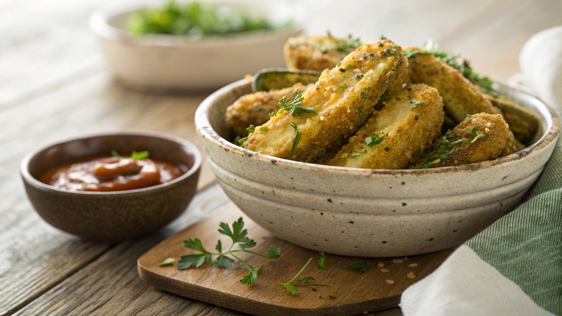 Keto Crispy Pickle Spears & Tangy Chipotle Sauce