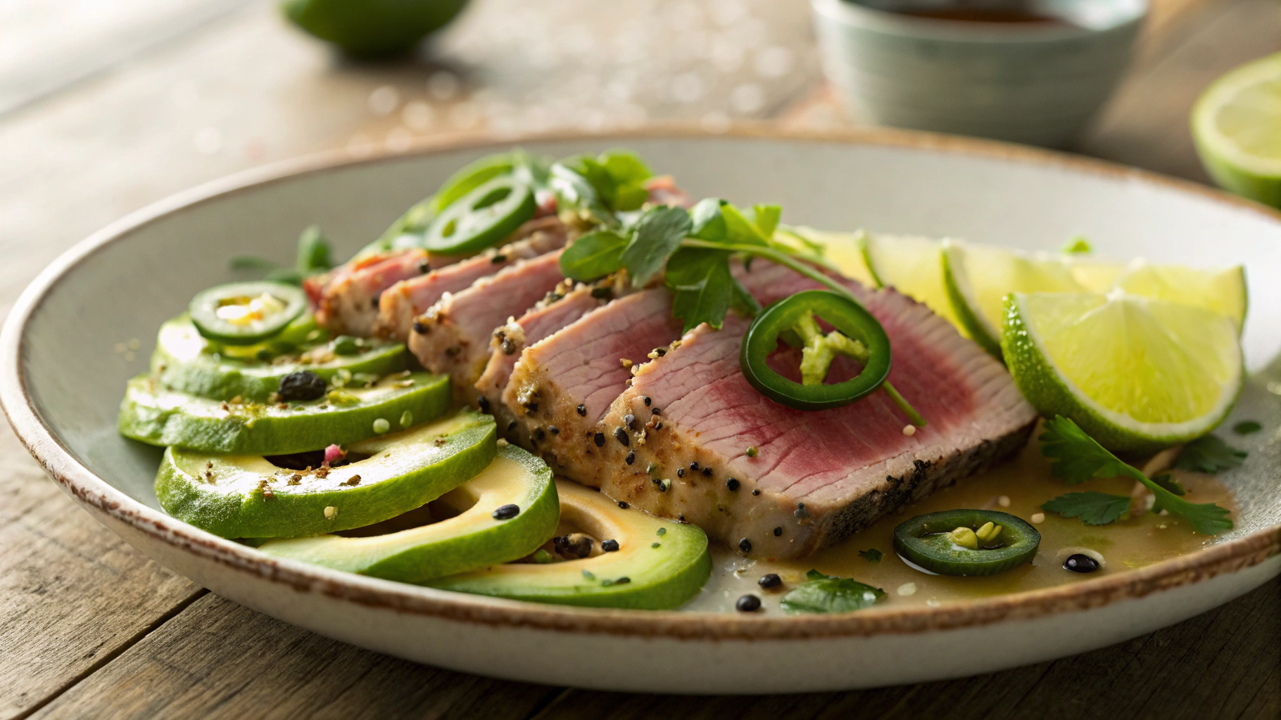 Keto Crispy Tuna Over Spicy Avocado