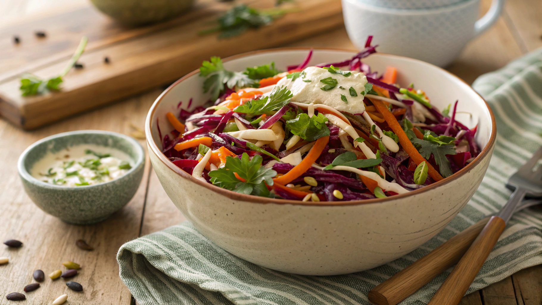 Keto Crunchy Scallion And Red Cabbage Slaw