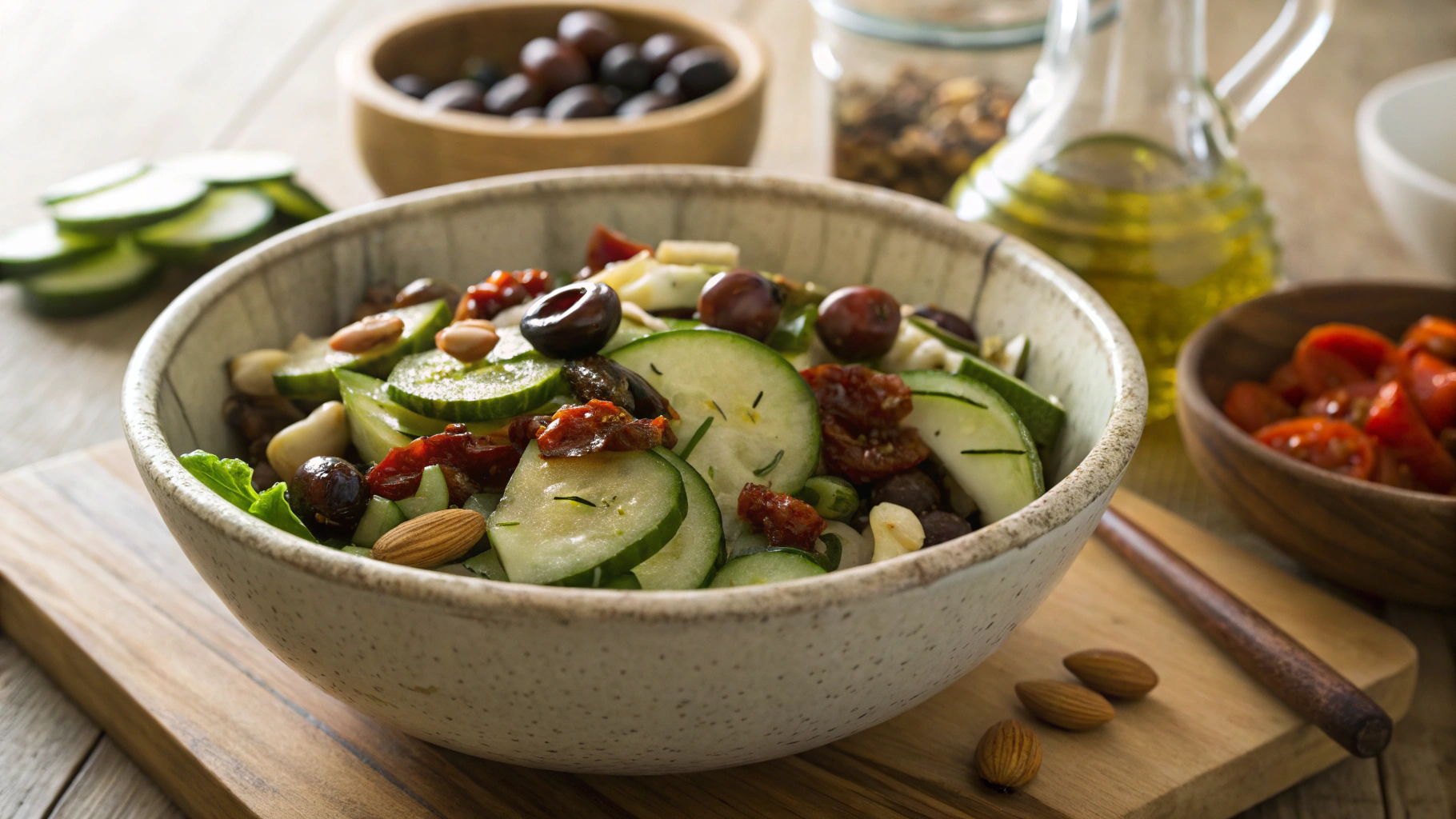 Keto Cucumber and Almond Salad