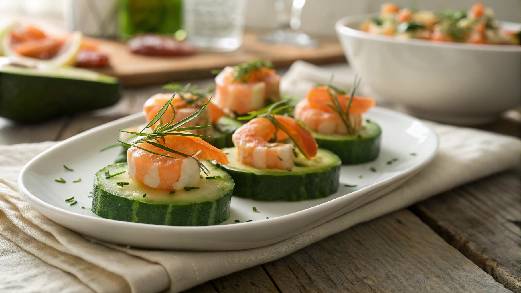 Keto Cucumber Christmas Bites