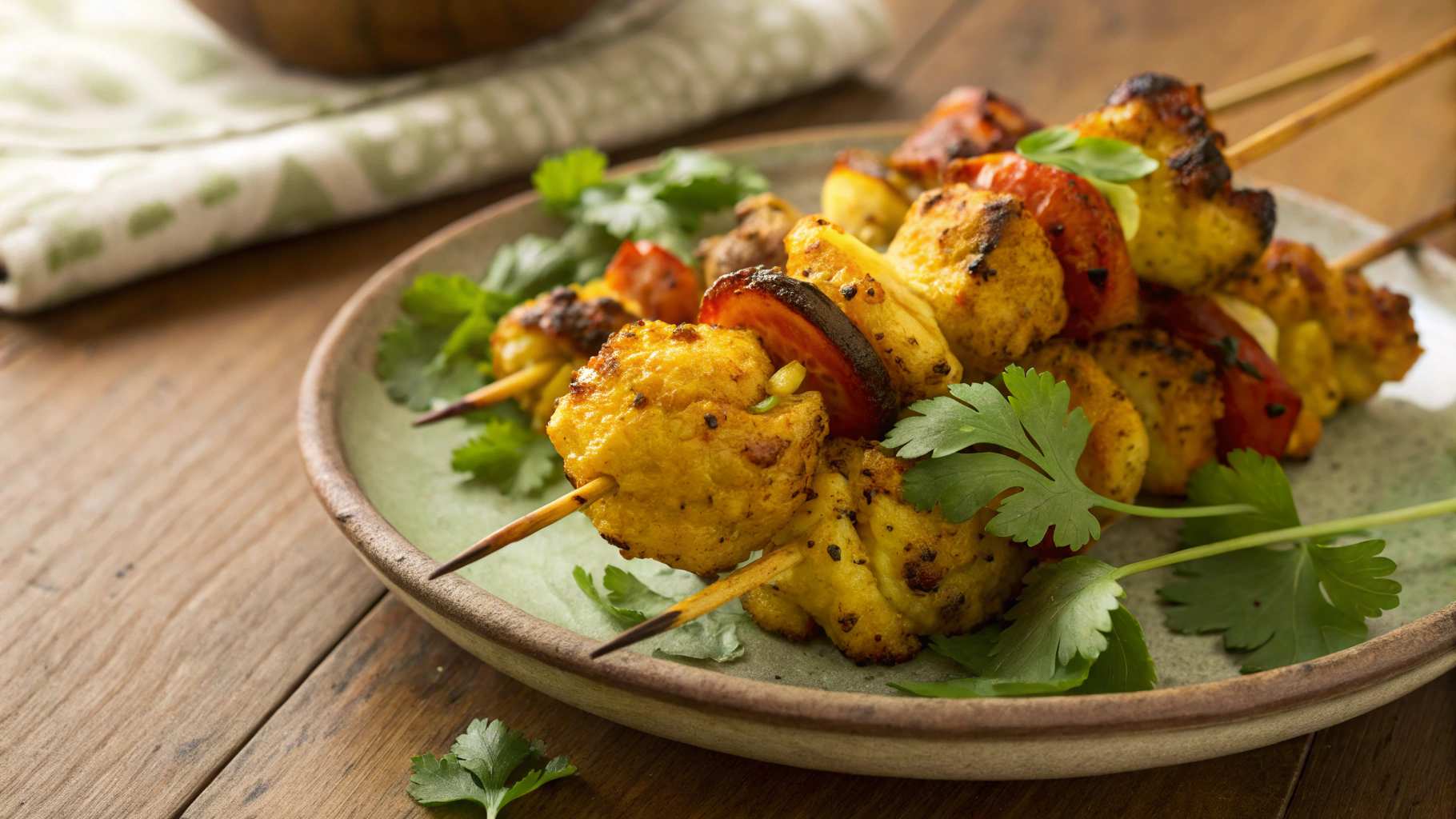 Keto Curried Cauliflower Skewers