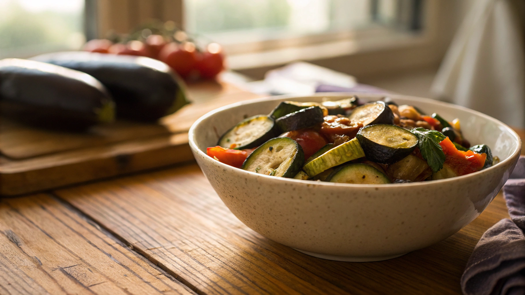 Keto Curried Eggplant and Zucchini