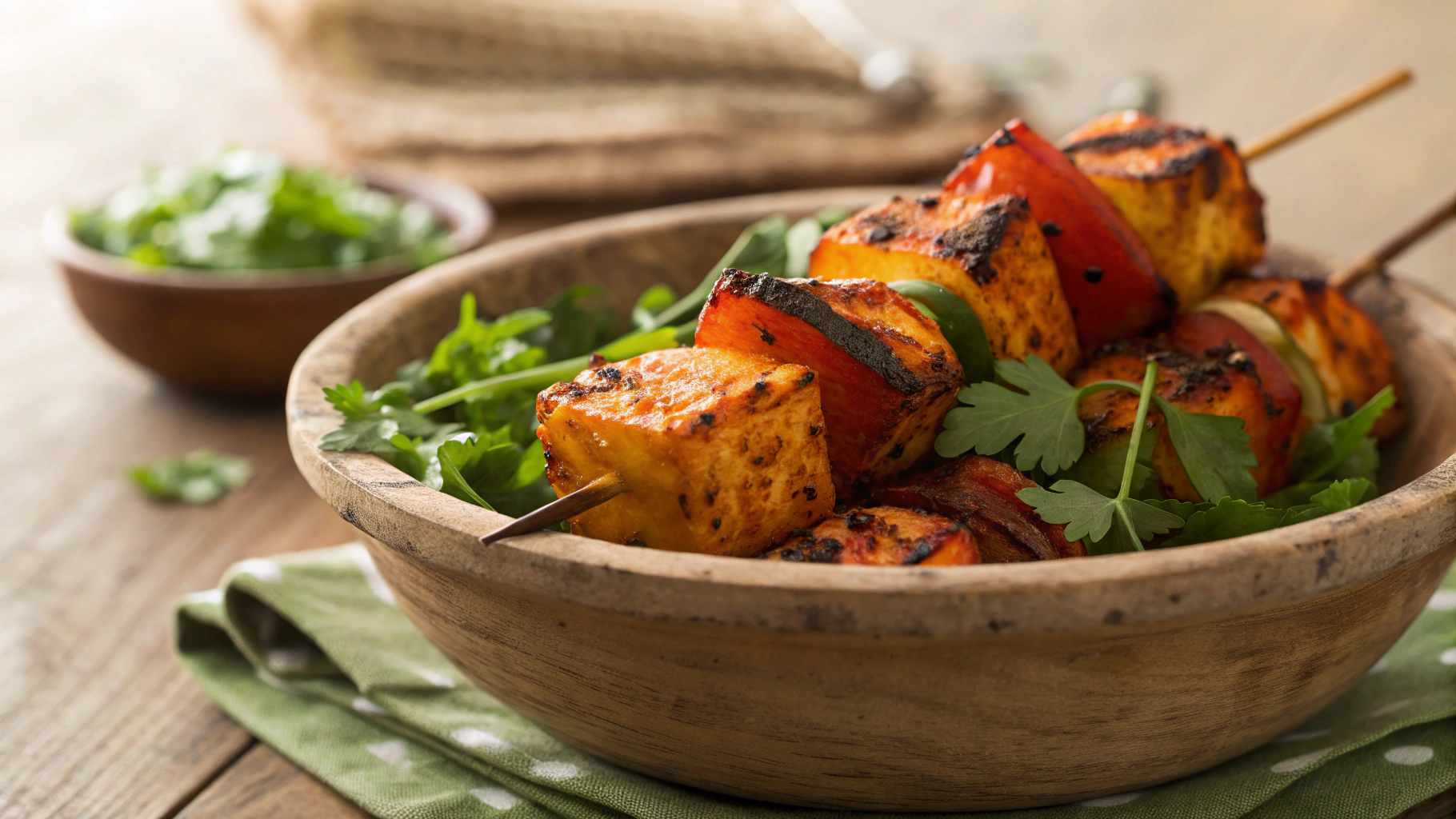 Keto Curried Paneer Skewers