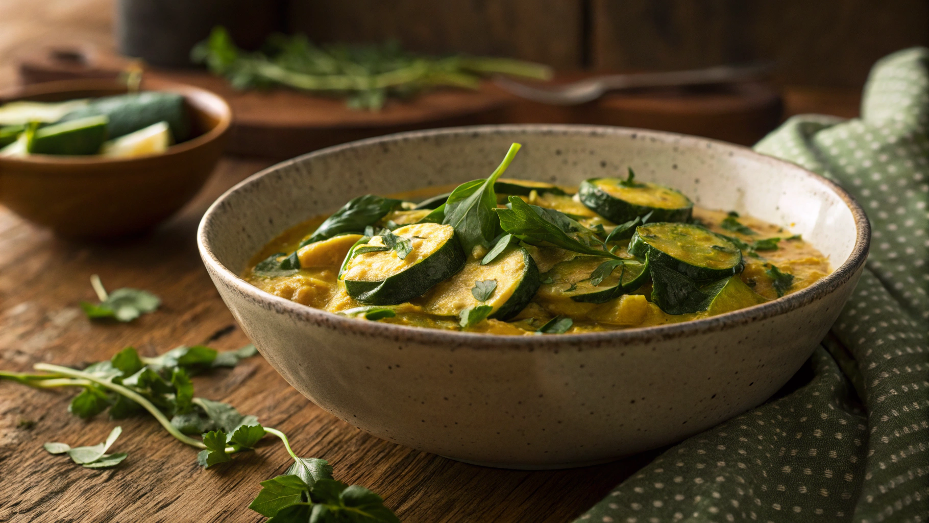Keto Curried Zucchini and Spinach