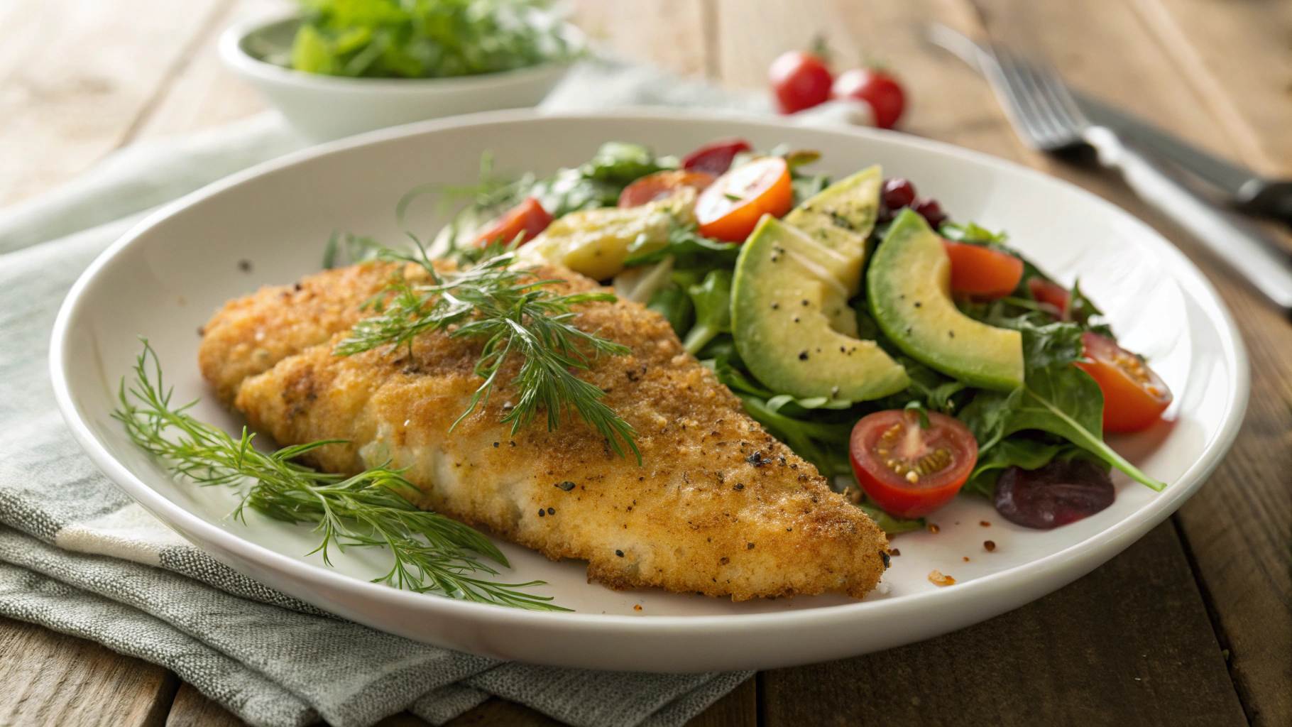 Keto Dill Crumbed Bass