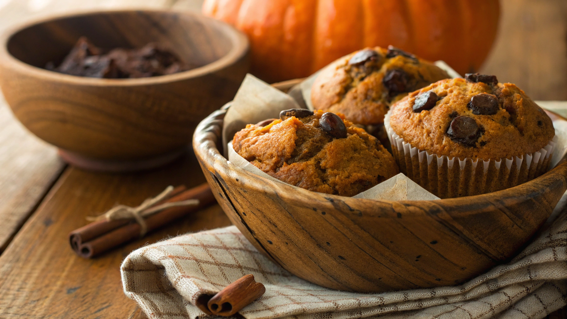 Keto Double Chocolate Pumpkin Muffins