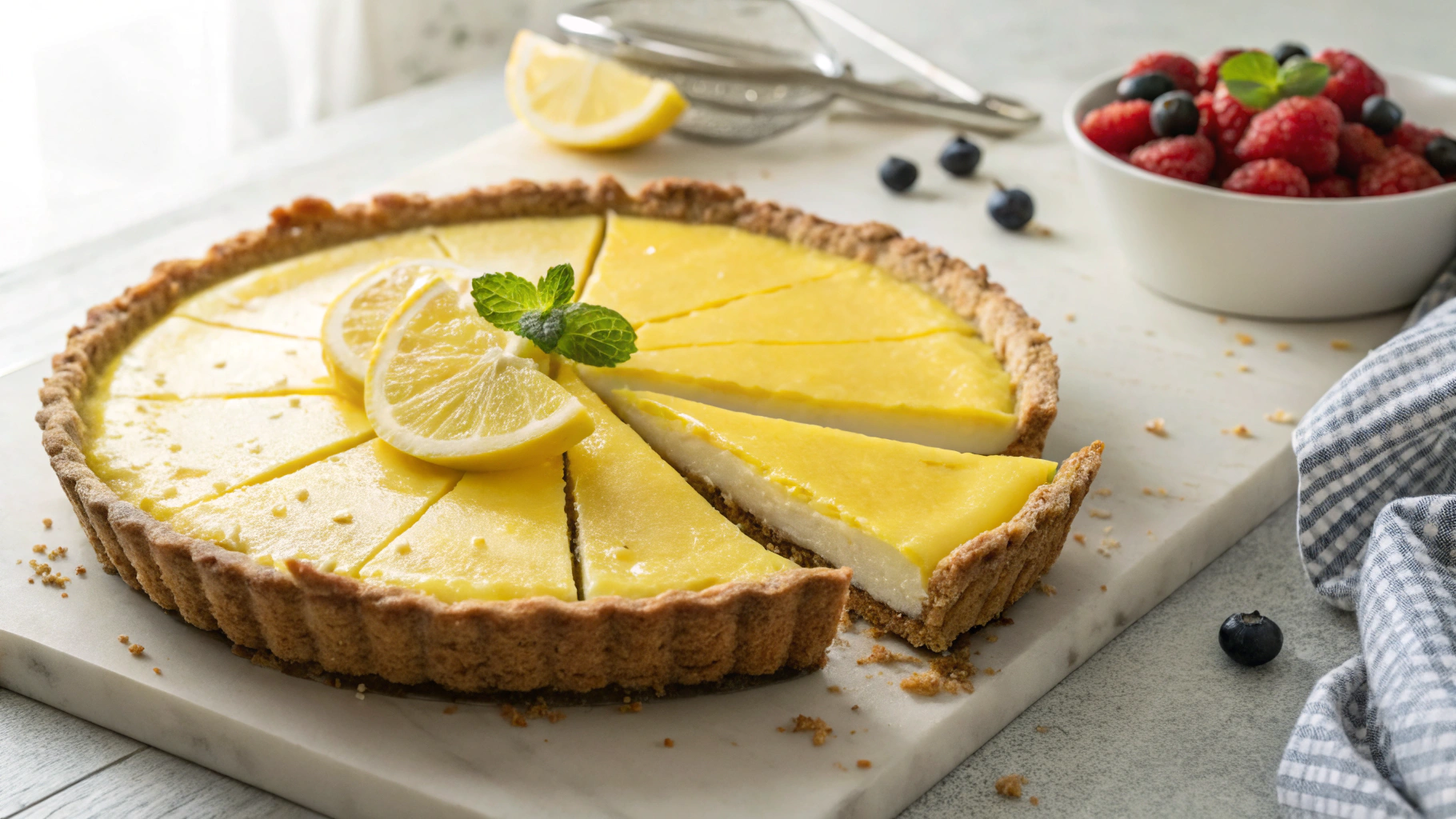 Keto Easter Lemon and Coconut Tart
