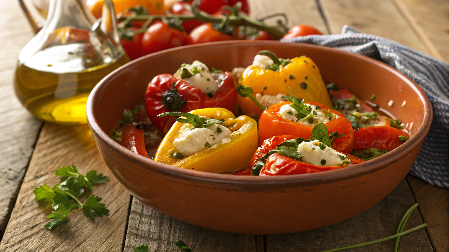 Keto Easy Feta Cheese Stuffed Mini Peppers Mezze