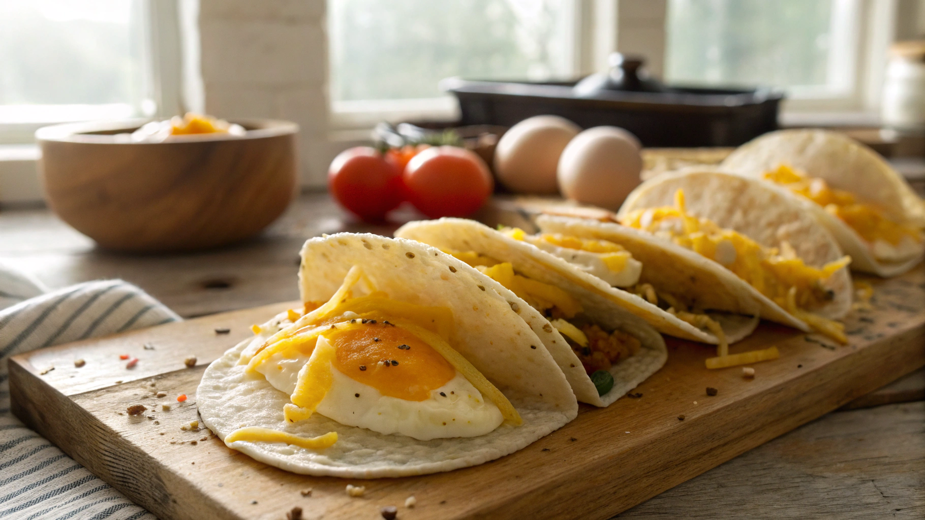 Keto Egg Fast Easy Egg and Cheese Tacos