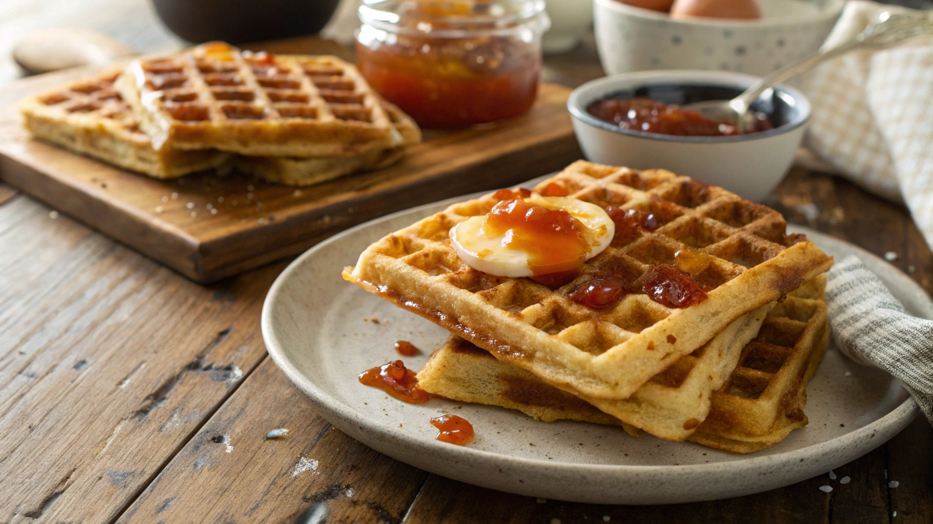 Keto Egg Fast Egg and Cheese Waffles