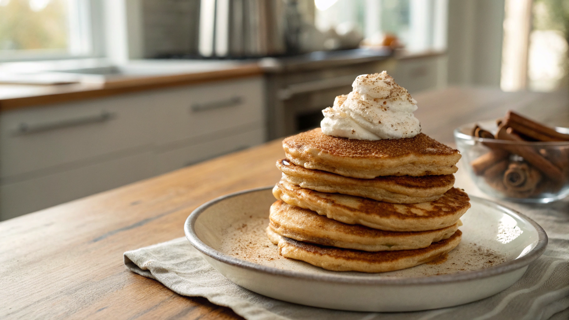 Keto Egg Fast Spiced Pancakes w Whipped Cream