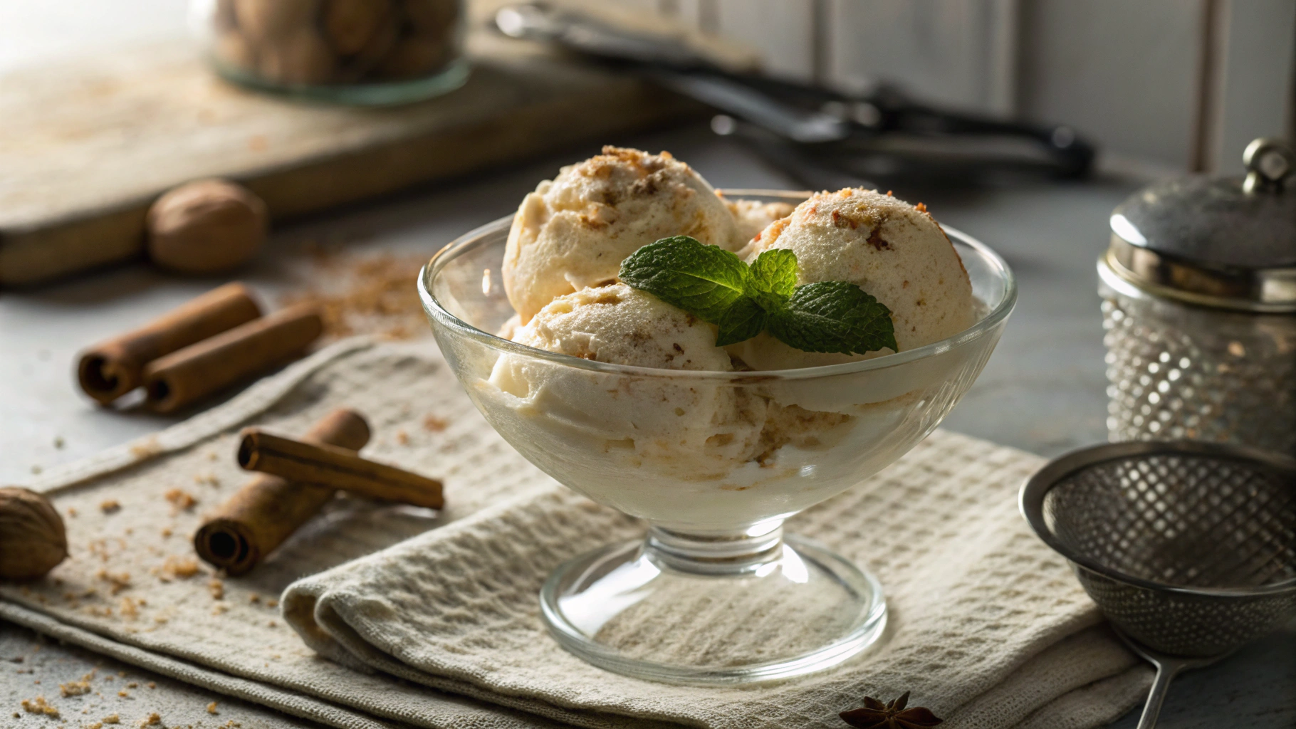 Keto Eggnog Ice Cream