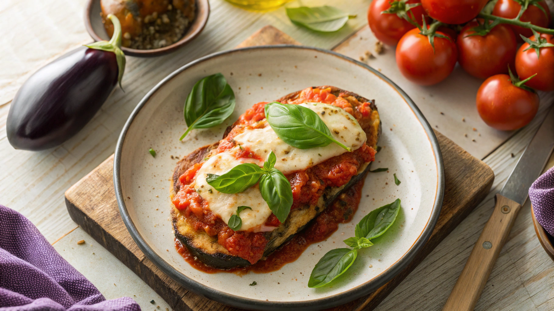 Keto Eggplant Chicken Parms