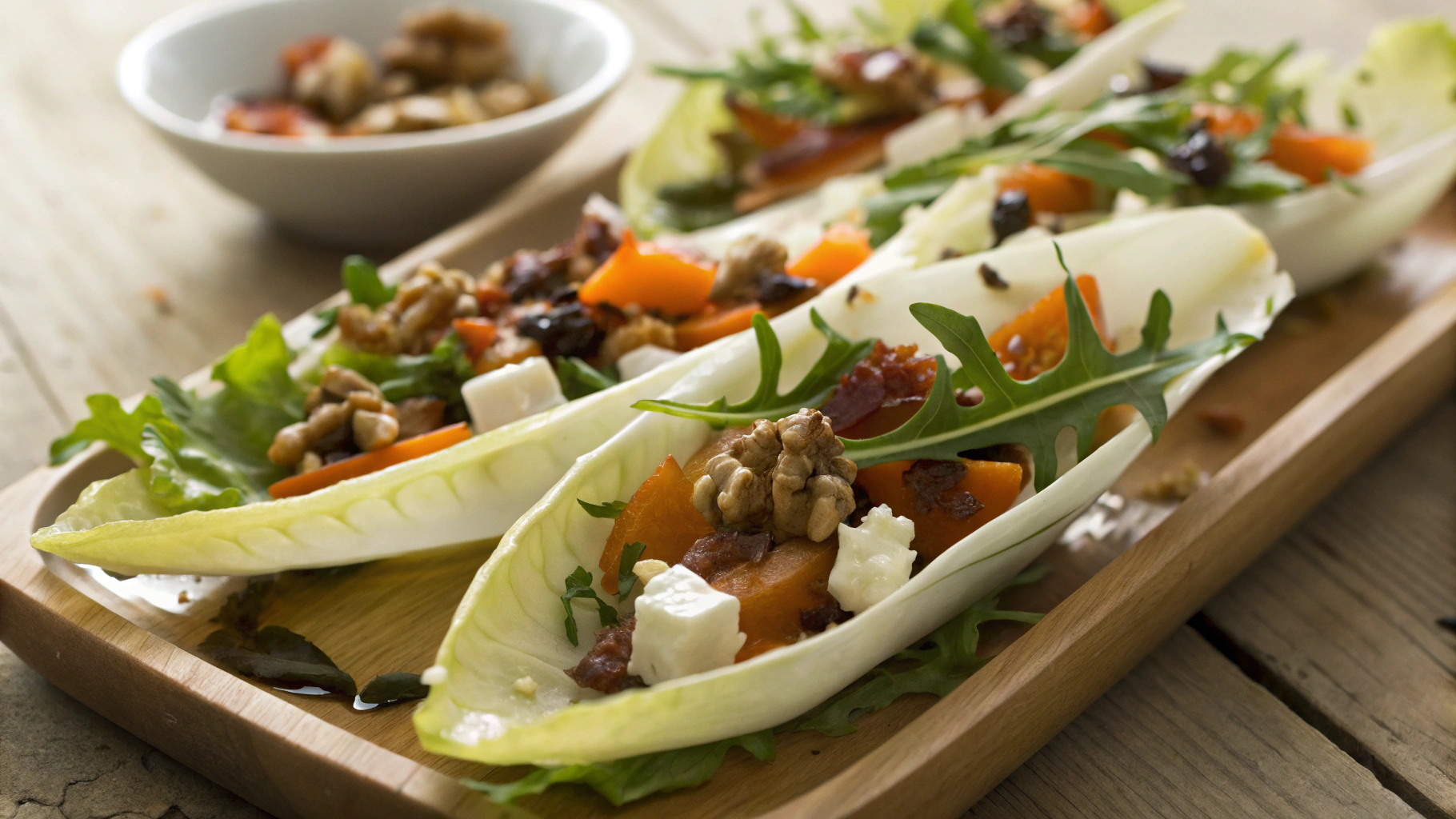 Keto Endive And Arugula Salad Boats