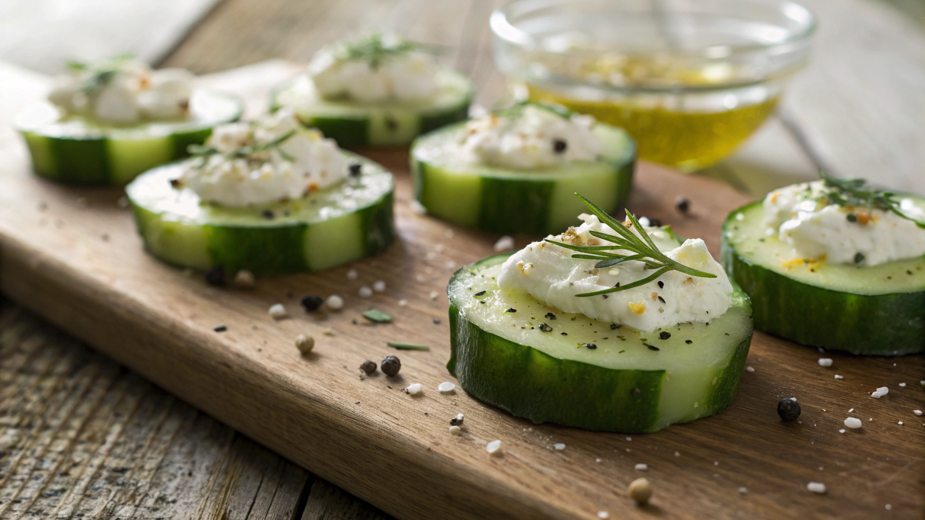 Keto Everything Goat Cheese Cucumber Bites