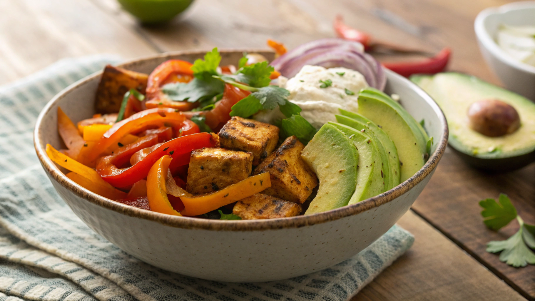 Keto Fajita Tofu in a Sheet Pan