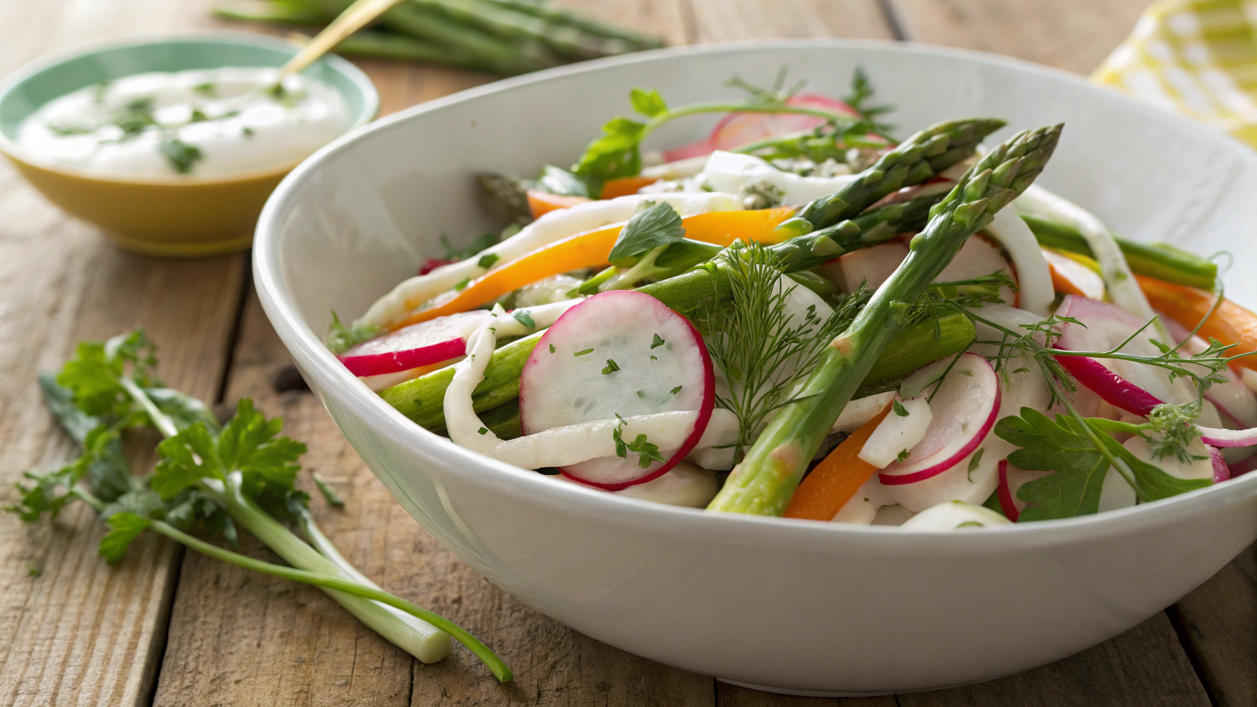 Keto Fennel, Radish, Asparagus Salad