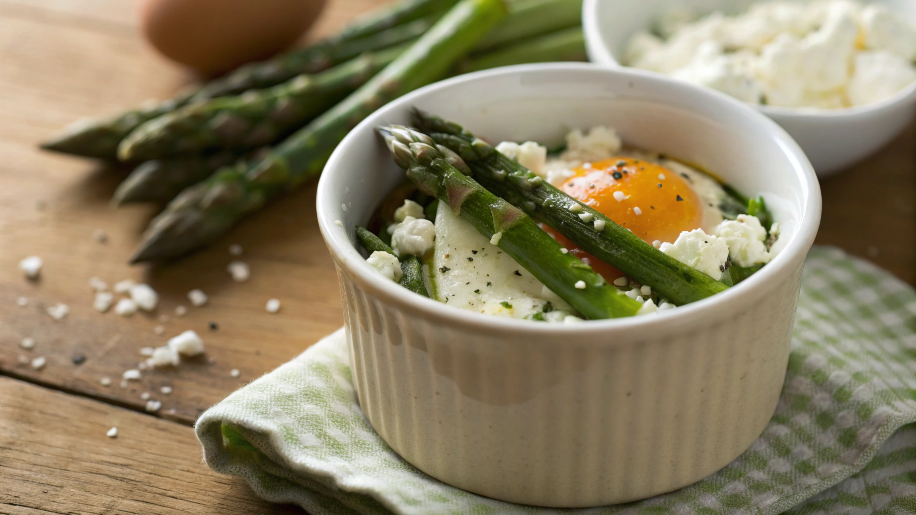 Keto Feta Asparagus Egg in a Cup