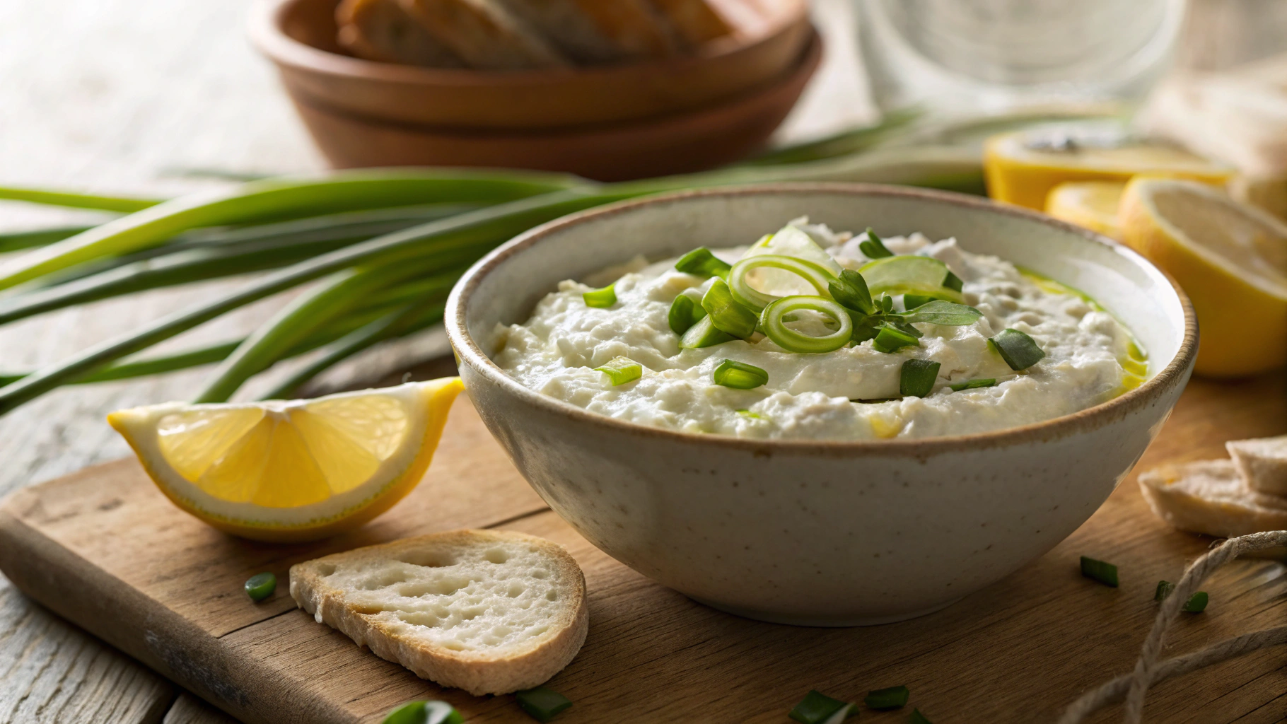 Keto Feta Dip w/ Scallions and Lemon