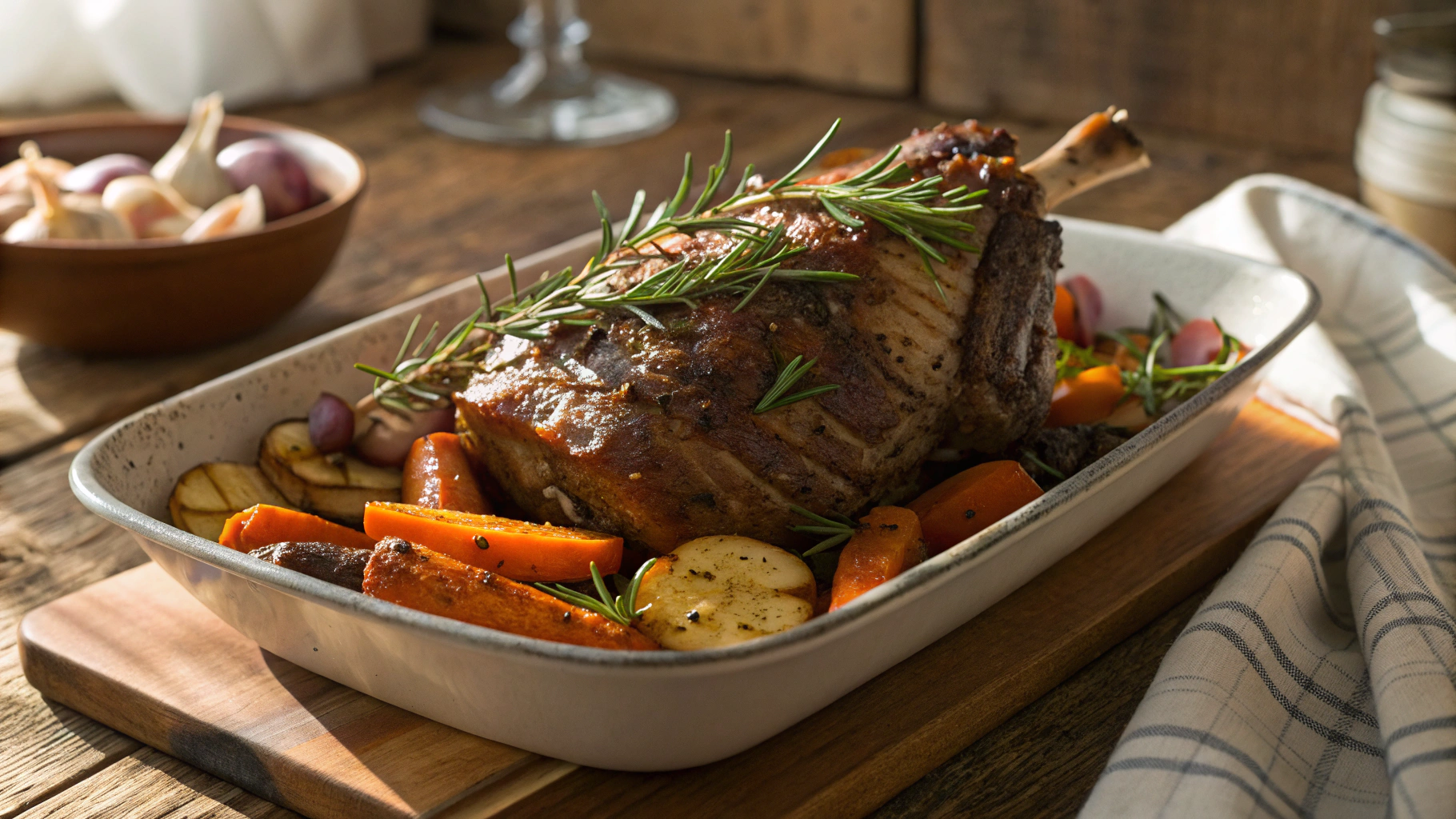 Keto Garlic and Rosemary Roasted Lamb