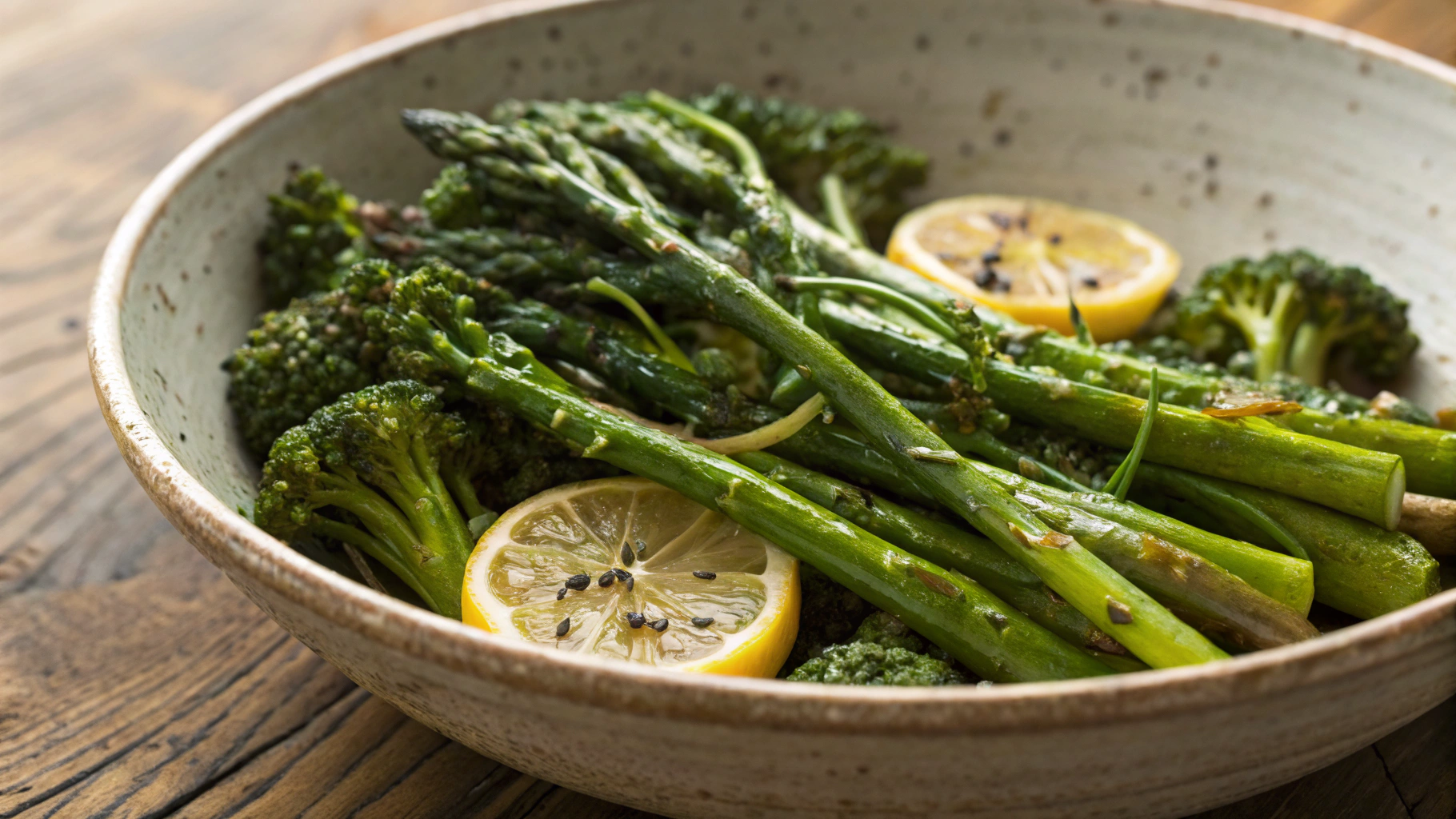 Keto Garlic Roasted Broccolini And Asparagus