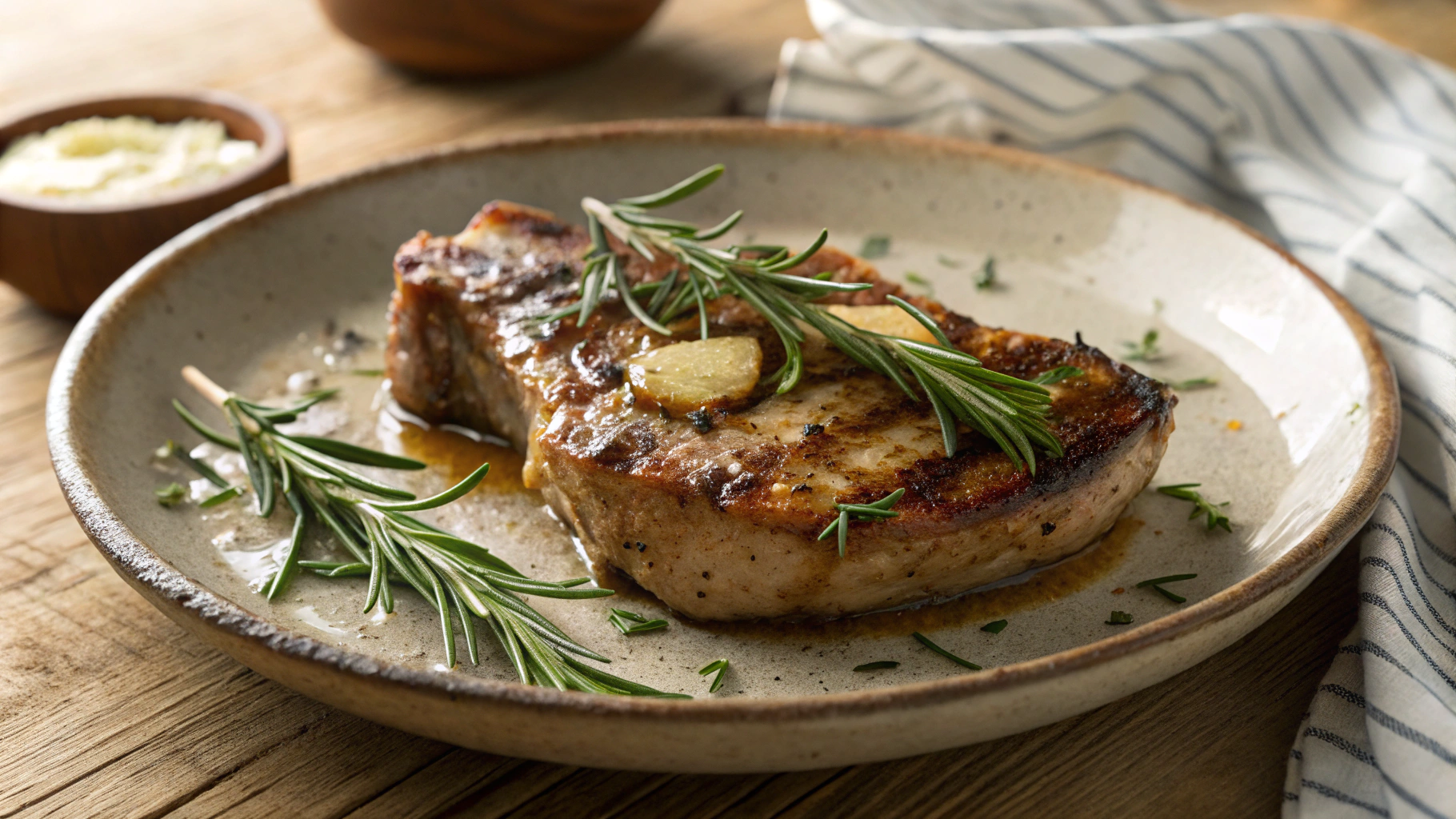 Keto Garlic Rosemary Pork Chops