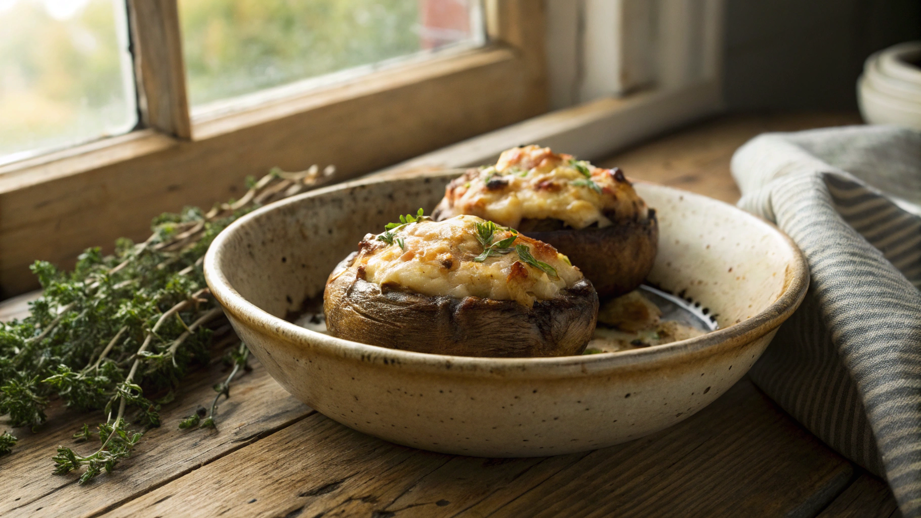 Keto Goat’s Cheese and Pancetta Stuffed Mushrooms