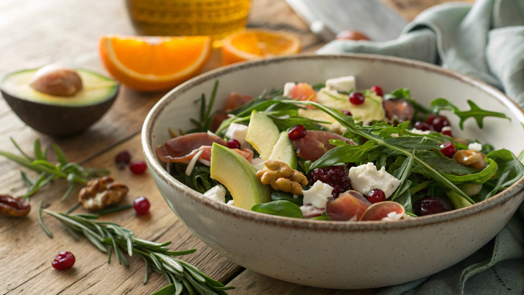 Low Carb Goats Cheese and Prosciutto Christmas Salad