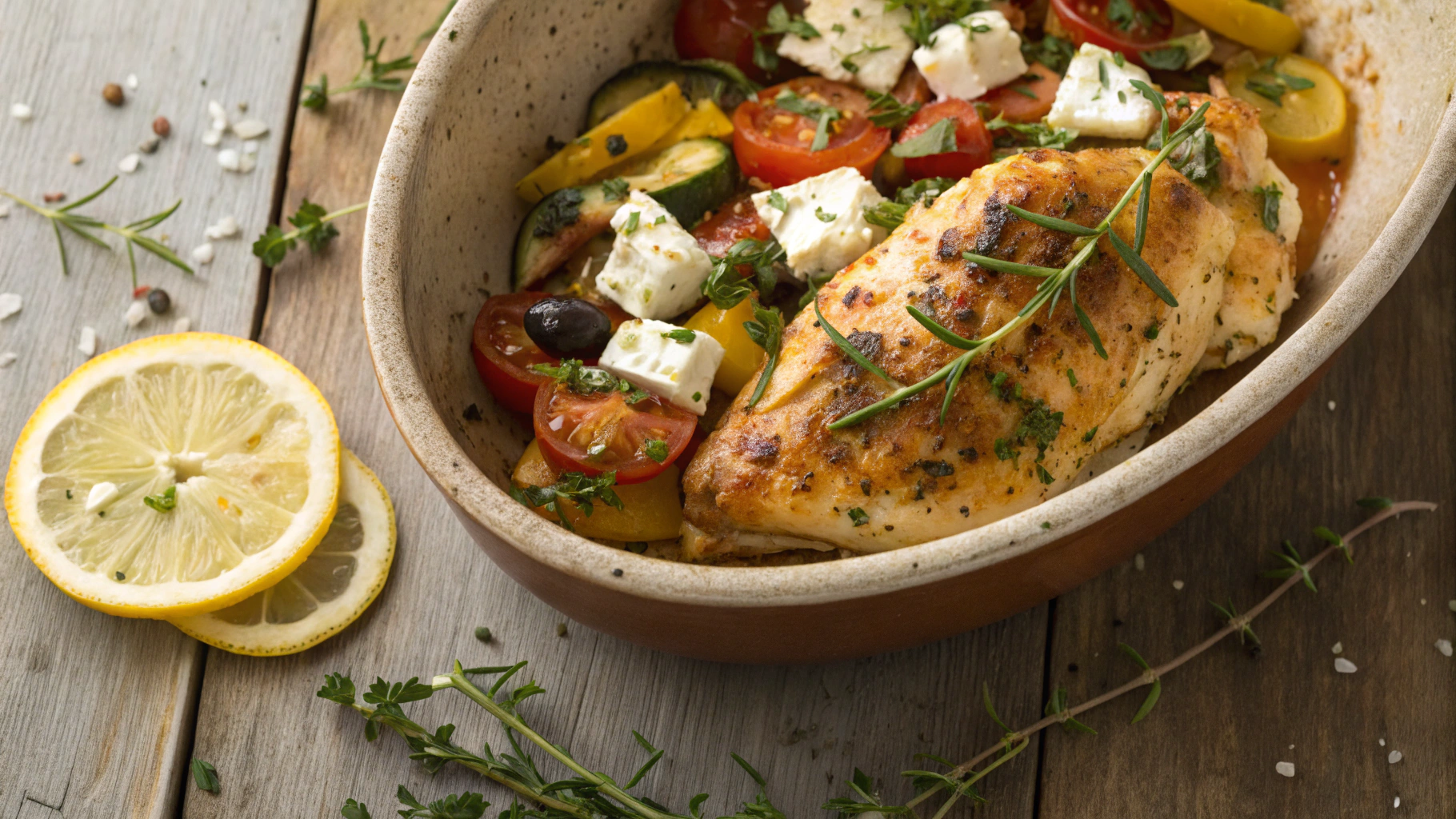 Keto Grecian Chicken w Veggie Casserole