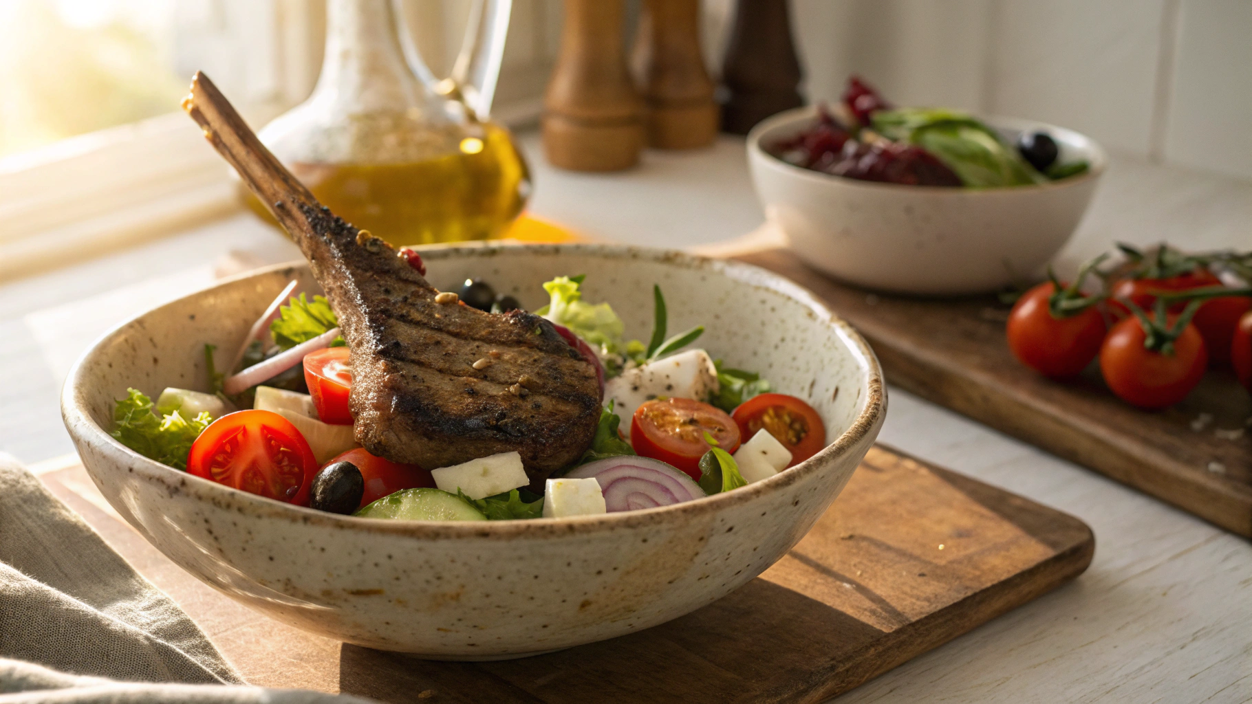 Low Carb Greek Lamb and Tzatziki Salad