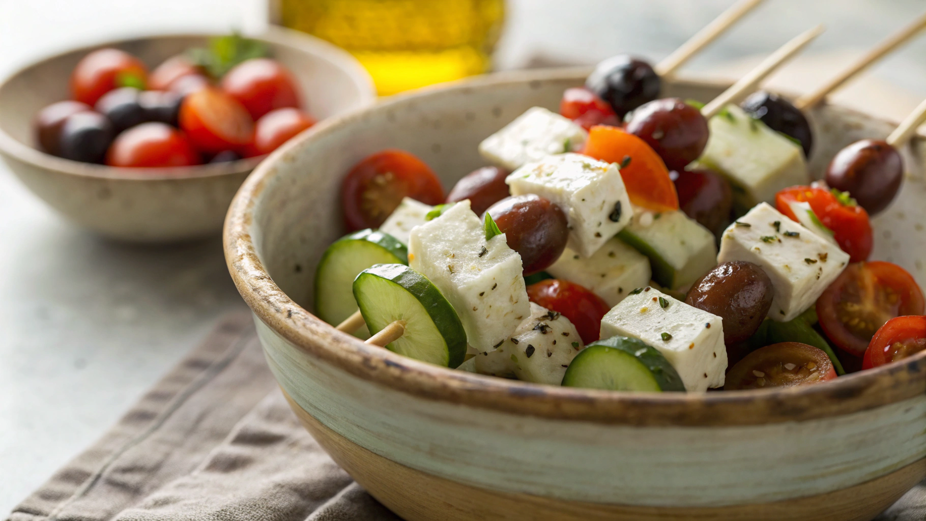 Keto Greek Salad Summer Party Skewers