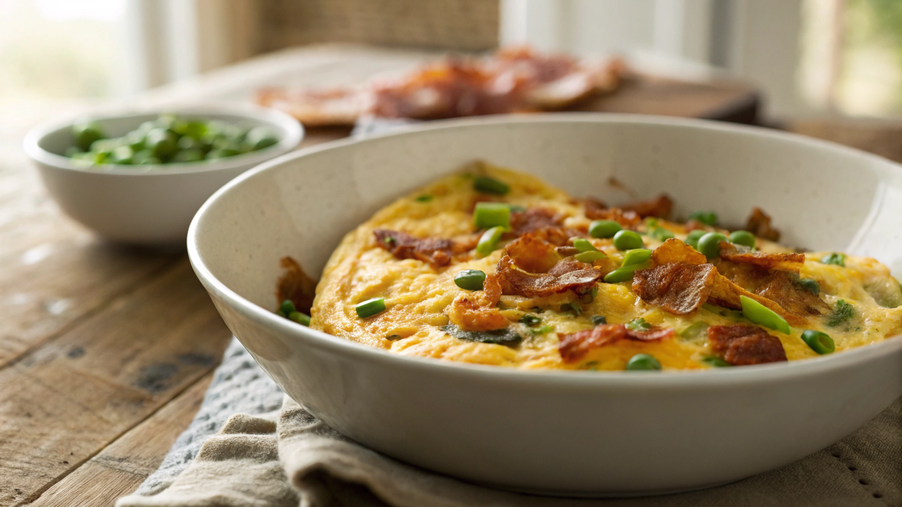 Low Carb Green Bean and Bacon Omelet