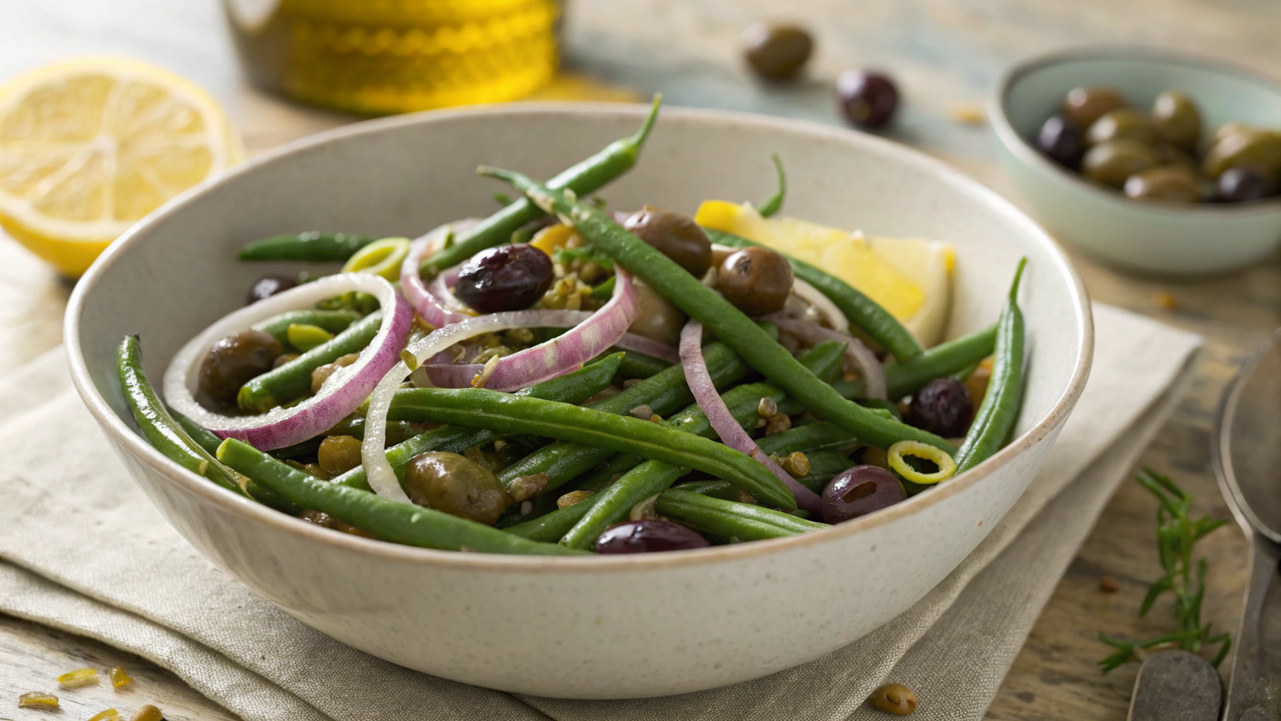 Keto Green Beans and Onion with Olives and Capers