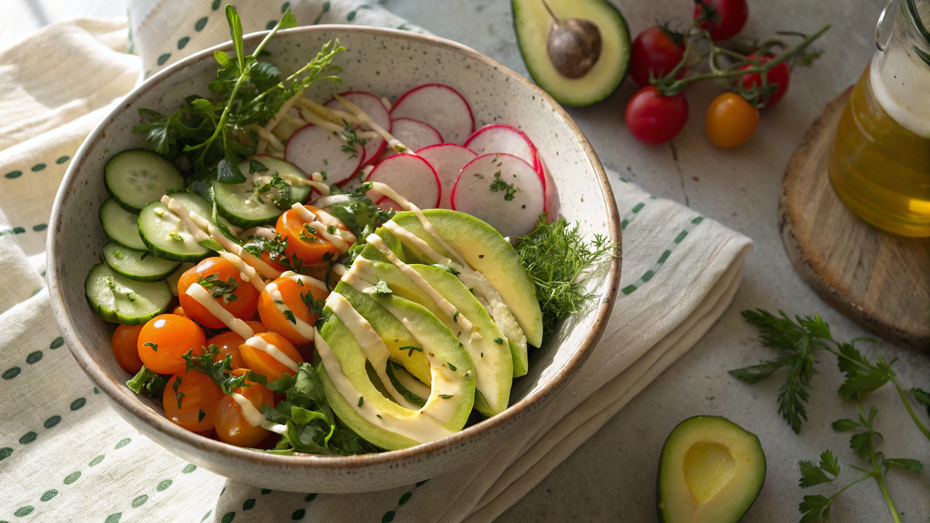 Keto Green Tahini Chopped Salad